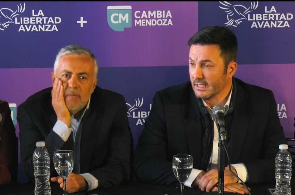 Alfredo Cornejo y Luis Petri, en la presentaci&oacute;n de candidatos.&nbsp;
