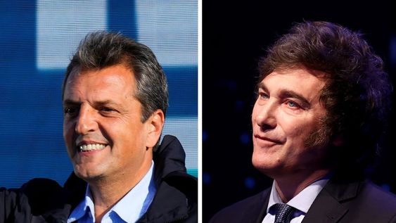 Sergio Massa y Javier Milei, candidatos a presidente 2023.