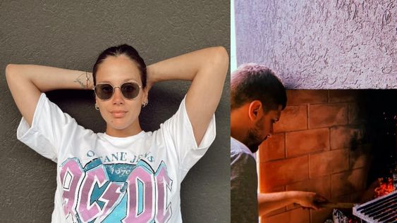 Barbie compartió una foto de su pareja, Lucas Rodríguez, estrenando la parrilla de su nueva casa de dos plantas. Foto: Barbie Vélez / Instagram.