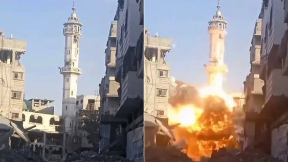 Israel bombardeó una mezquita del siglo XIII en la ciudad de Gaza.