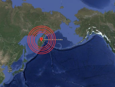 El lugar del terremoto: península de Kamchatka.