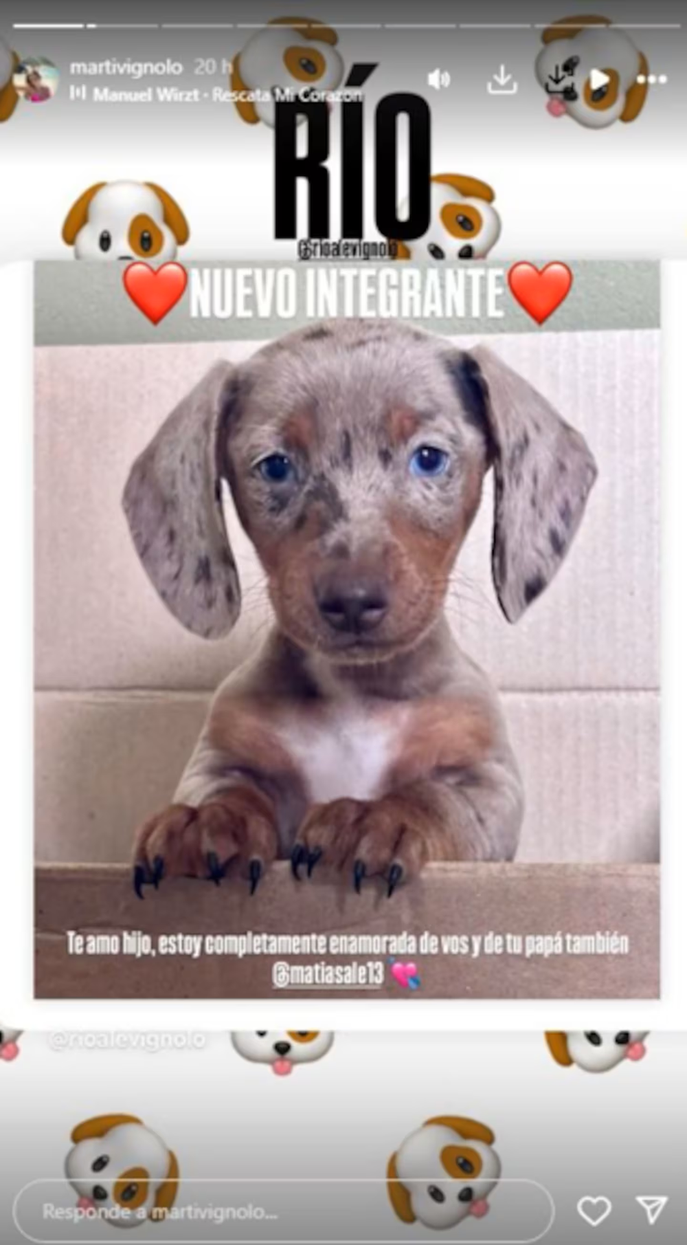La publicaci&oacute;n de la pareja de Mat&iacute;as Al&eacute;.