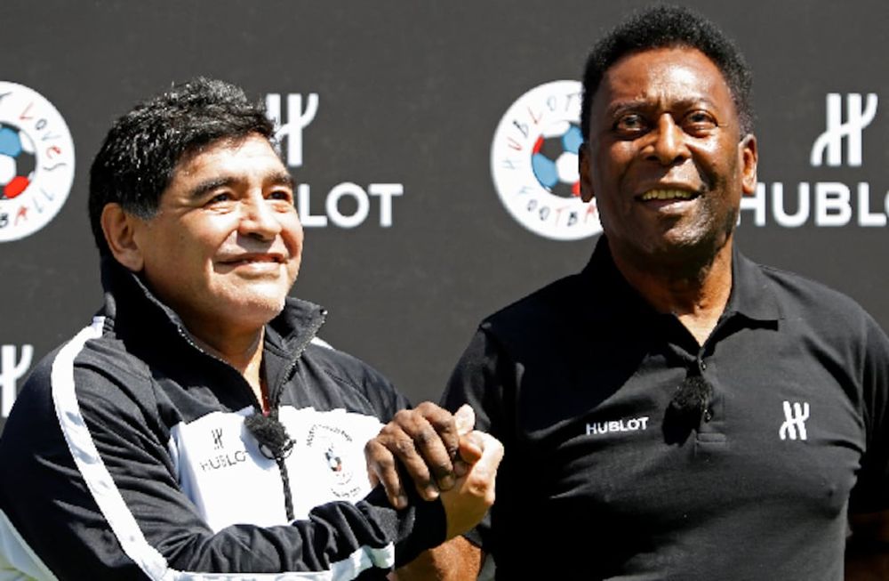 Maradona, Pelé y estrellas del fútbol mundial. / Gentileza.