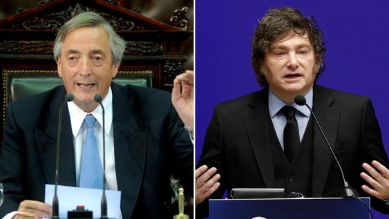 Néstor Kirchner y Javier Milei
