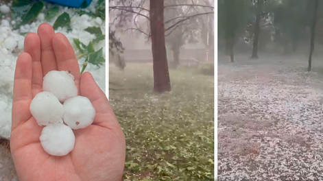 Granizo en San Rafael.