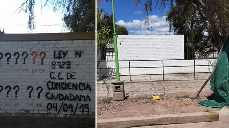 El mural que fue blanqueado y que Silvia Minoli denunció en Facebook.