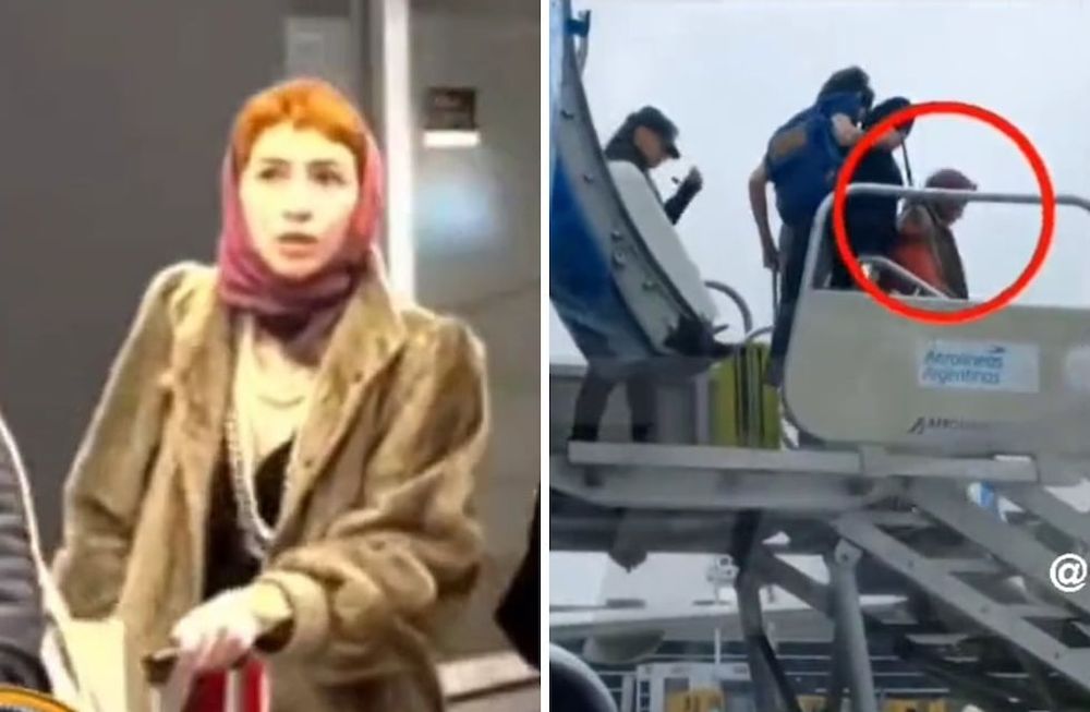 Así bajaron a Sofía Gala de un avión.