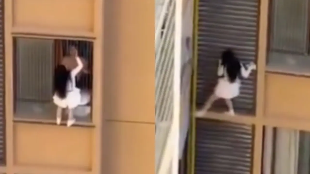 Viral en Ryad: una mujer huyó por la cornisa al llegar la esposa de su amante.