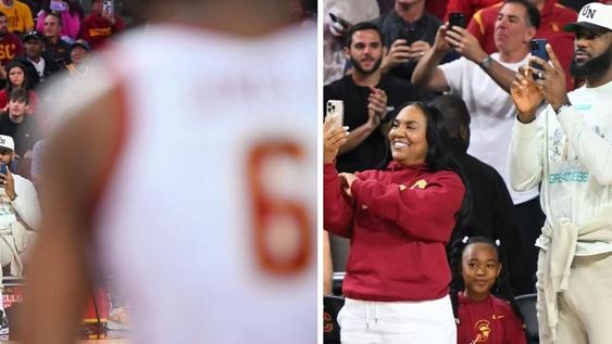 Bronny James, hijo de LeBron, hizo su emotivo regreso en el básquetbol universitario después de superar un paro cardíaco. Foto: Instagram.