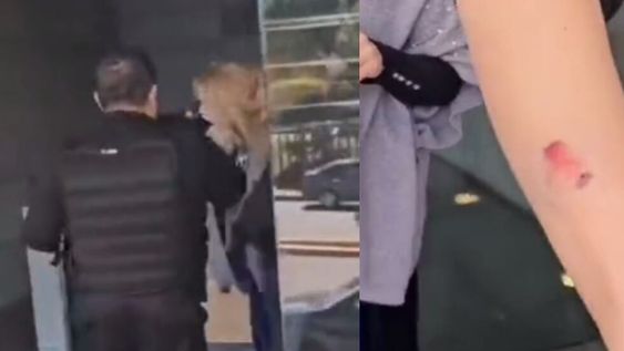 La clienta fue identificada como Edith. Medios locales afirman que la mujer tendría un modus operandi que lleva a cabo en diferentes comercios de Tlalnepantla, México, para evitar pagar. Foto: Captura de video.