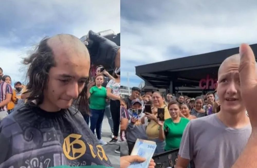 Un tiktoker retó a un joven que se encontró en la calle a cortarse el pelo con la posibilidad de ganar 15 mil pesos mexicanos. Foto: Web