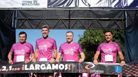 Los Andes | El intendente de Capital Ulpiano Suárez, y sus colegas Francisco Lo Presti (Las Heras), Diego Costarelli (Godoy Cruz) y Marcos Calvente (Guaymallén), en modo maratón.