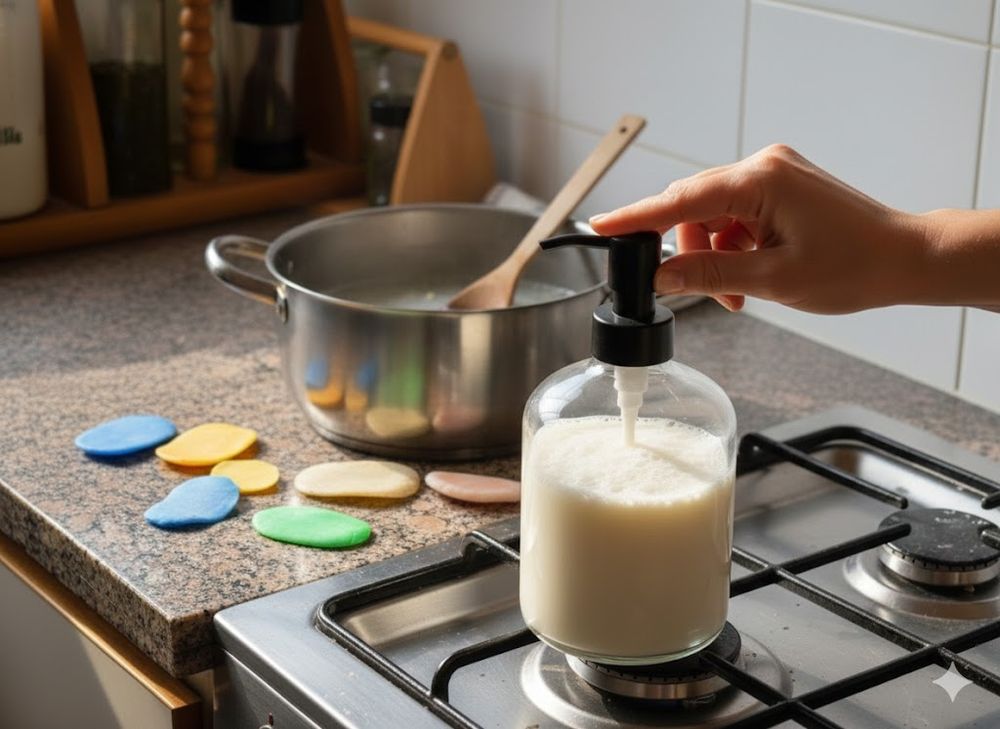 Jabón líquido casero. 