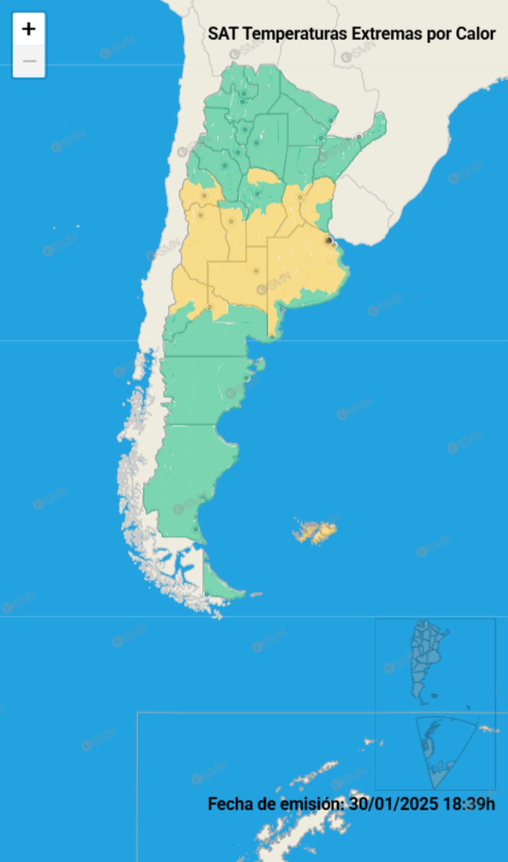 Alerta amarilla por calor en Mendoza y oras provincias del país.