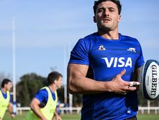 Rodrigo Isgró uno de los referentes de Los Pumas en uno de los entrenamientos que la escuadra nacional de rugby realizó en la ciudad de Córdoba.