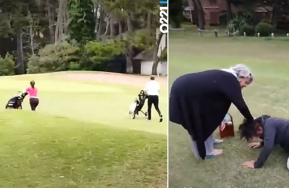 Una pareja atacó a palazos a una mujer en un campo de golf.