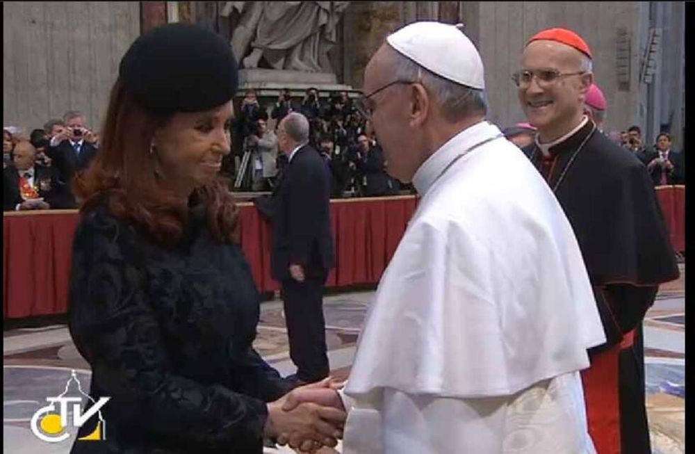Cristina, una vez reconciliada con Francisco (Archivo)