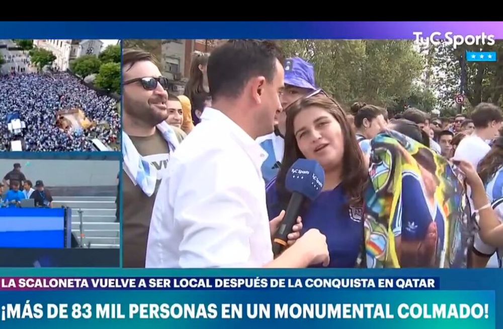 La joven fue entrevistada por TyC Sports. Foto: Captura video