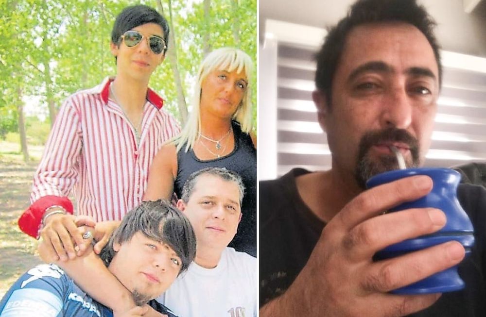 Diego Barrera, su esposa Bibiana Sacolle y dos hijos de ella (izquierda) están imputados por el asesinato de Diego Aliaga (derecha). / Gentileza