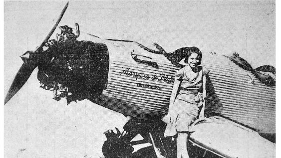 Helena Mansilla pionera de la aviación en la Argentina. Foto: Orlando Pelichotti
