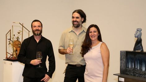 Iván Delhez, Fernando Rosas y Victoria Acosta.