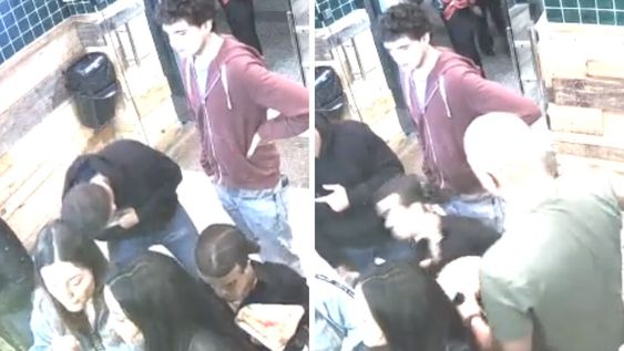 Un enano le robó el celular a una joven en un local de comidas. El dueño del establecimiento se dio cuenta, lo echó pero antes lo golpeó.
