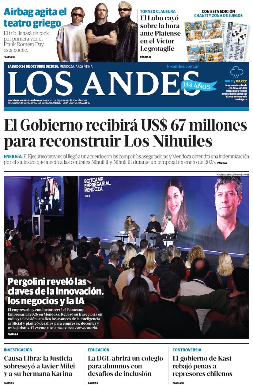 Tapa Los Andes 24-10-2026