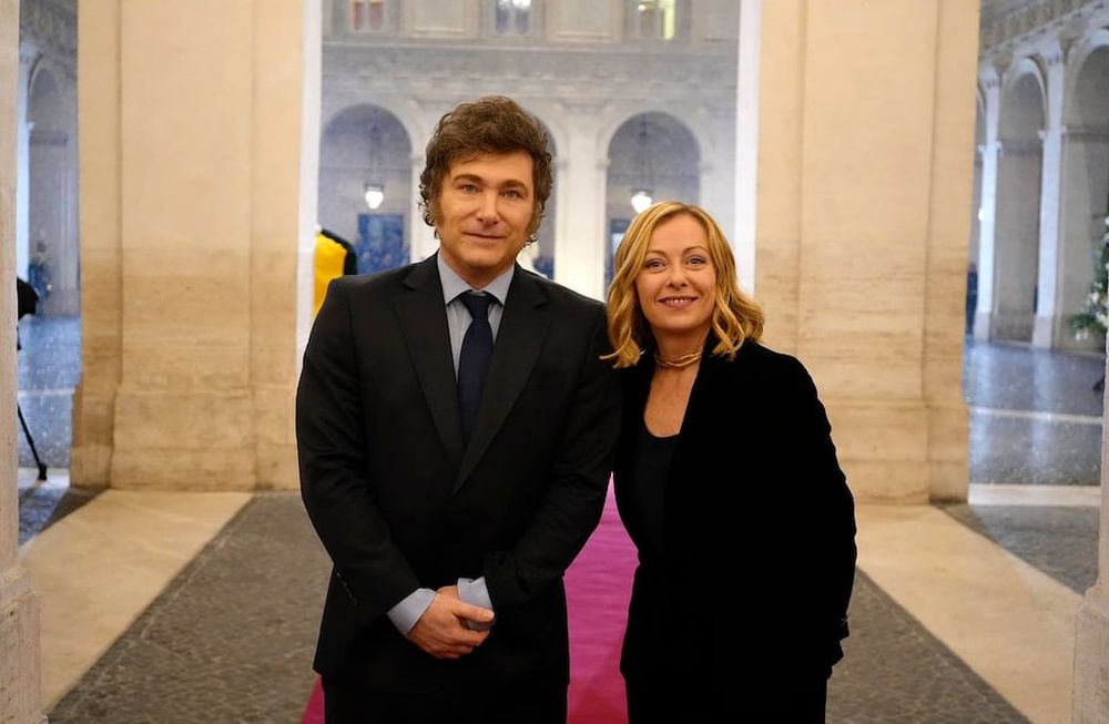 El presidente Javier Milei mantuvo esta tarde un encuentro bilateral con la presidente del Consejo de Ministros de la República Italiana, Giorgia Meloni. Foto: Presidencia