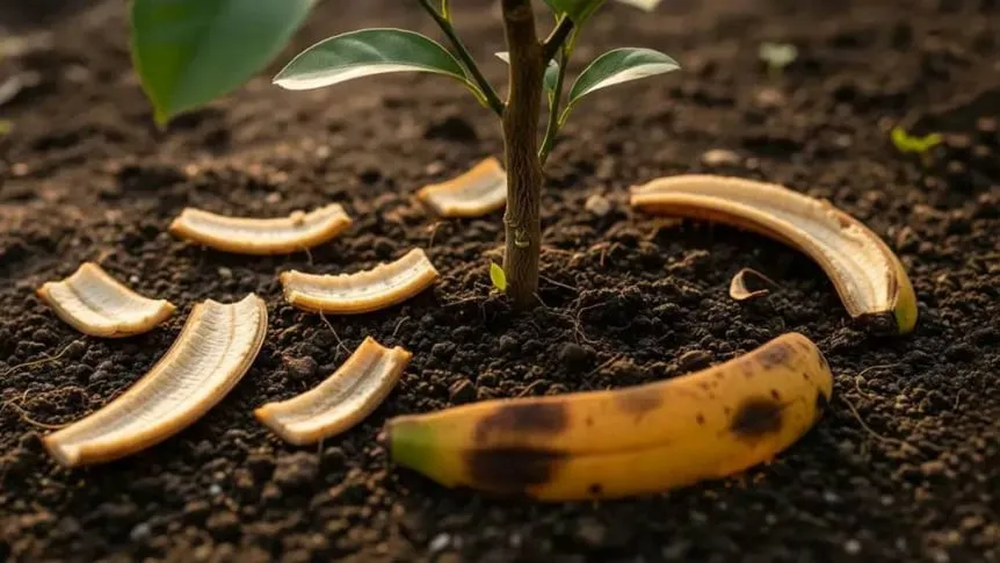 Jard&iacute;n, jardiner&iacute;a y plantas aprovechan c&aacute;scaras de banana como fertilizante natural