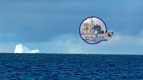 Los Andes | El iceberg que fue divisado cerca de la costa de Ushuaia.