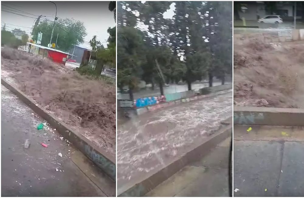La fuerte tormenta y la abundante lluvia hizo desbordar el zanjón de los ciruelos y generó temor entre los vecinos de la zona.
