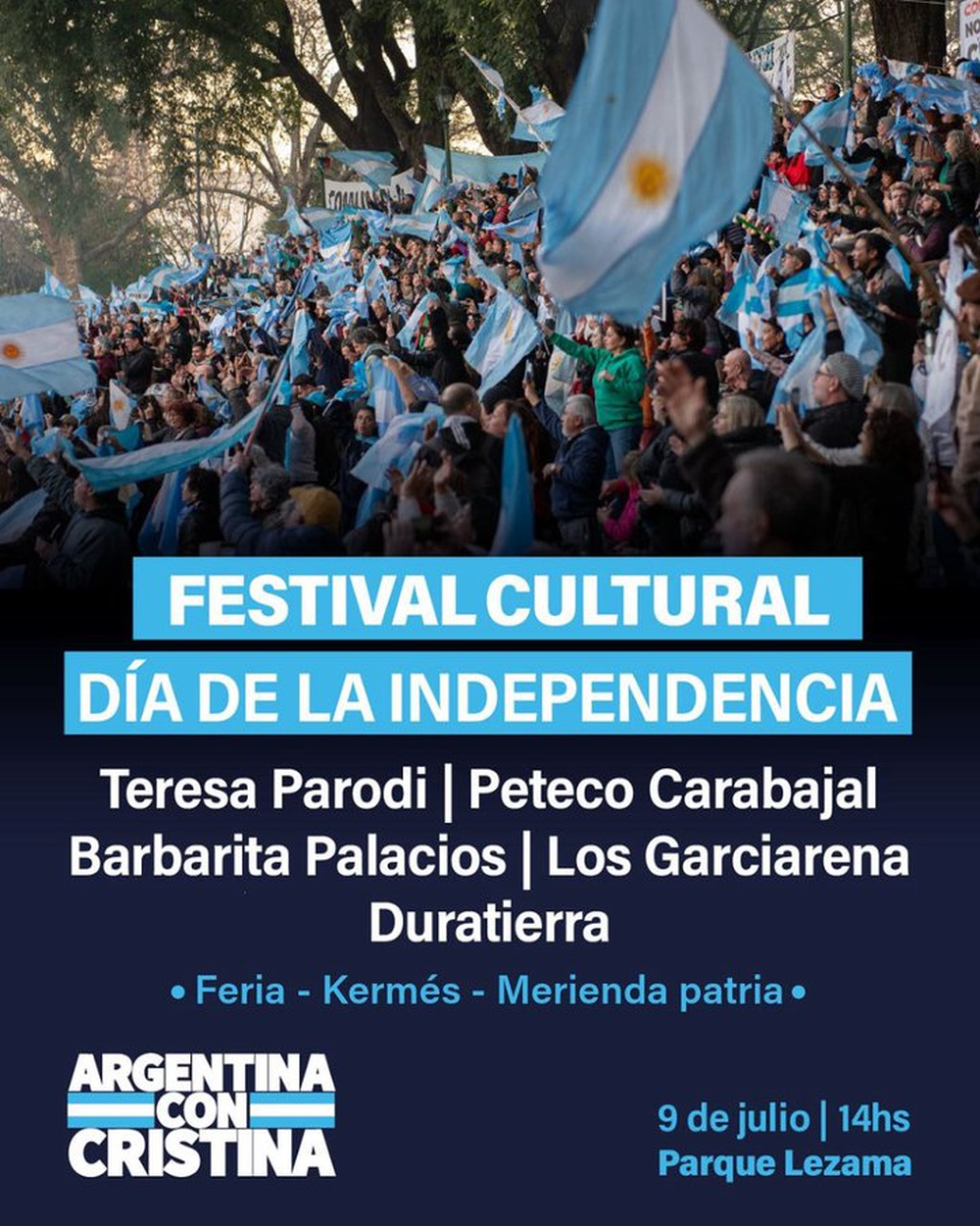 El kirchnerismo organiza el festival para el 9 de julio.