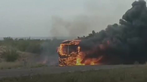 Se incendió un colectivo en la Ruta 40&nbsp;