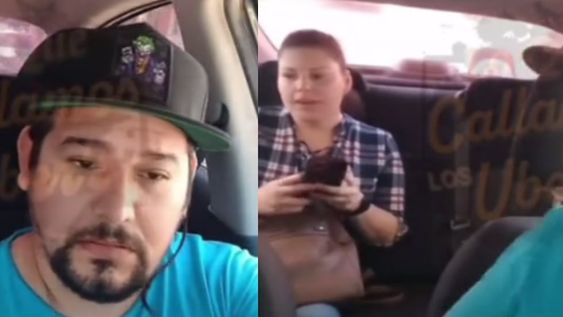 “¿Qué le pasa? Si yo no vivo aquí”, le preguntó la mujer al distraído conductor, algo intranquila por la dirección desconocida en la que el conductor se detuvo. Foto: Captura video