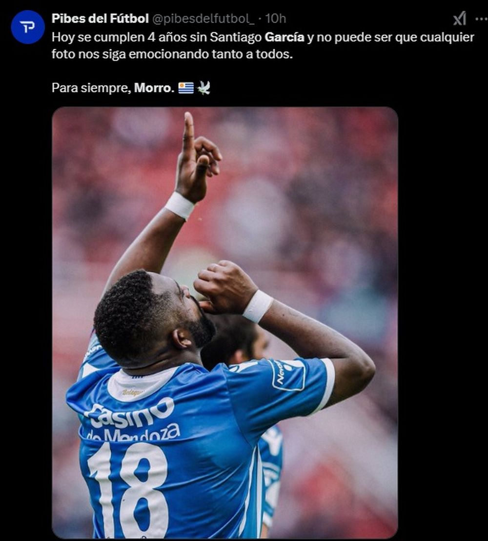 La dedicatoria para el Morro García en redes