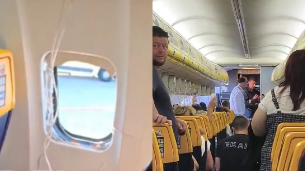 Terror en el aire: Mujer salva a su esposo tras rotura de ventanilla en vuelo de Ryanair