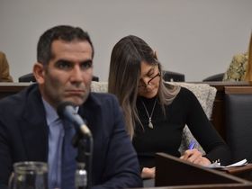 Viviana Bacciedoni, esta mañana, previo a escuchar la acusación. | Foto: Poder Judicial de Mendoza