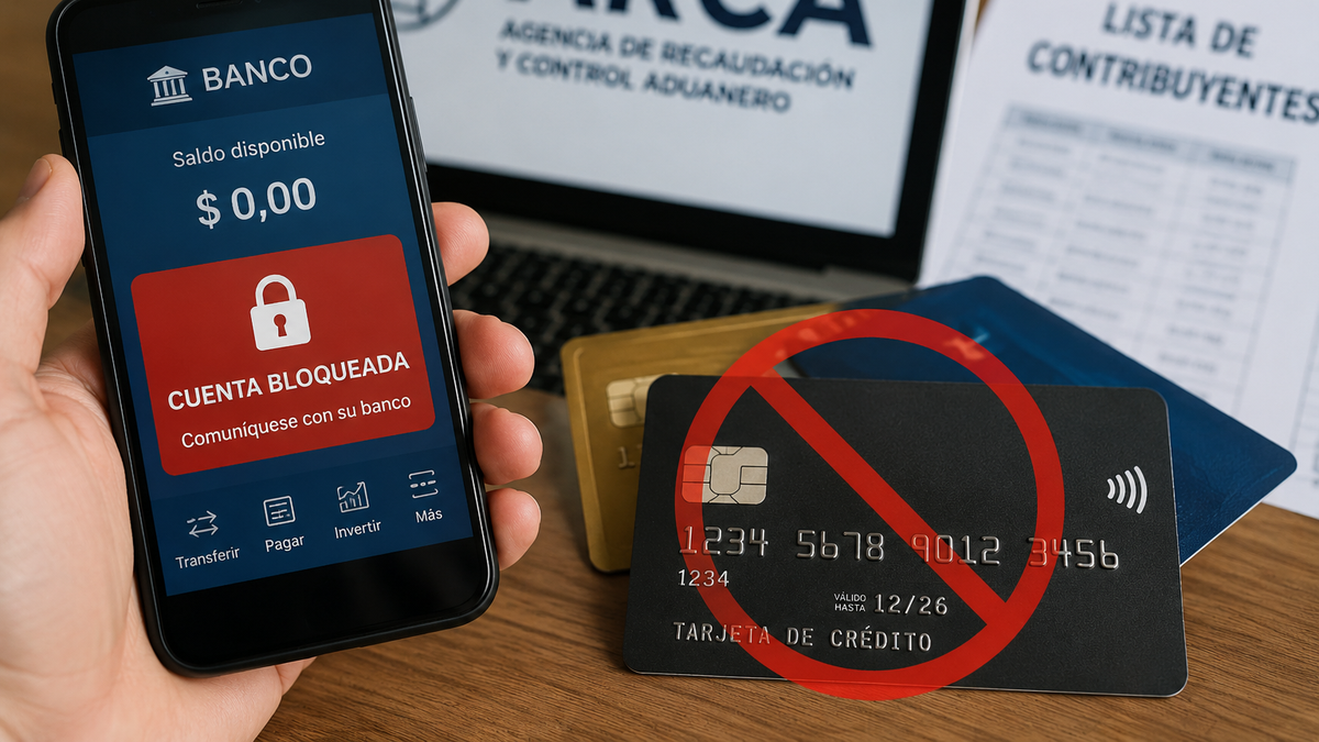 ARCA bloqueará todas las cuentas bancarias y tarjetas de crédito de los contribuyentes que estén en esta lista