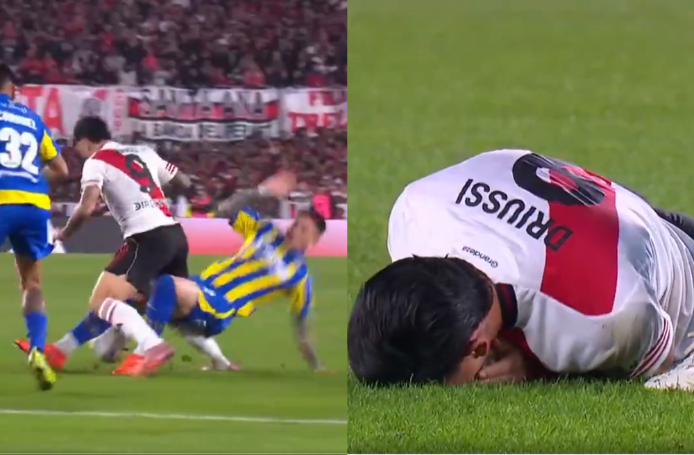 Bronca, preocupación y polémica en el inicio de River - Rosario Central por la lesión de Driussi