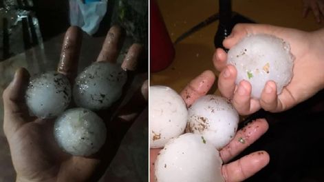 Una super tormenta de granizo afectó a zonas de San Martín, Rivadavia y Junín (Facebook).
