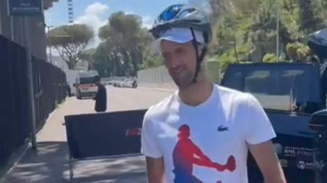 Así apareció Novak en el entrenamiento de este sábado.