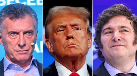 Mauricio Macri, Donald Trump y Javier Milei.