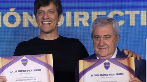 El día que Ameal y Pergolini asumieron en Boca: Todos juntos vamos a cambiar esta historia. / Gentileza.