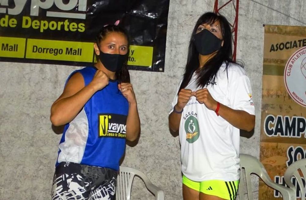 Arena y Quintero, la púgil de Guaymallén y la Sanrafaelina finalmente estarán frente a frente, será esta noche luego de las 22, en la sede social del Club Huracán Las Heras. / Gentileza.