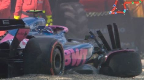 Franco Colapinto había girado a buen ritmo en la Q1, pero se despistó y destrozó su auto.