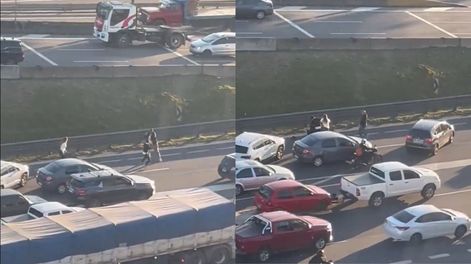 Violenta pelea entre dos conductores en plena autopista Panamericana