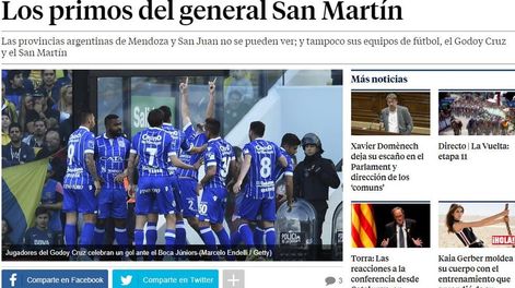 La nota de un diario español afirma que el nombre del club Godoy Cruz es espantoso