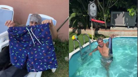 Le hizo una broma a su novio y le regaló una malla que se desintegró al tocar el agua de la pileta