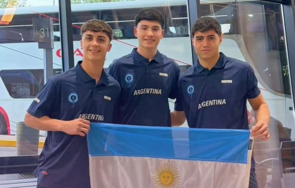 Hockey Patín. Bautista Pascual, Valentín Funes y Lucas Sottano. Los tres mendocinos integrantes de la Selección Argentina masculina