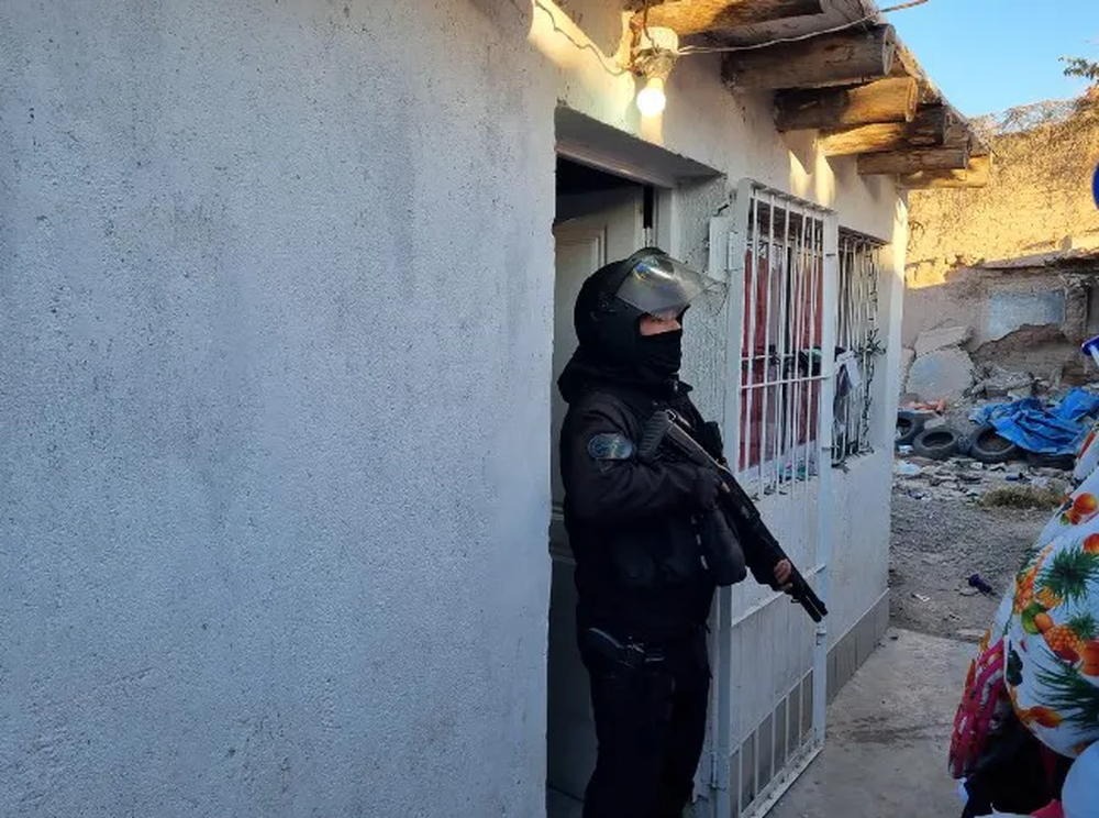 Una de las viviendas allanadas. Gentileza Policía Federal.&nbsp;